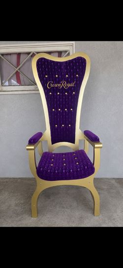 Crown Royal Throne Chair – Purple & Gold Statement Chair