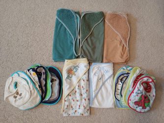 Baby Boy Hoodie Towels & Bibs Bundle 
