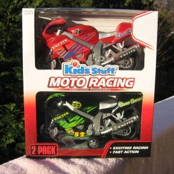 KidsStuff 2 Pack Moto Racing Friction Powered Motor Cycles New
