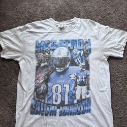 Calvin Johnson Men Football Vintage T-shirt 