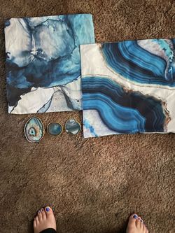 Set of throw pillow cases with matching decor