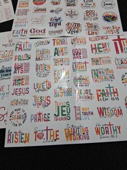 144 Christian Waterproof  stickers