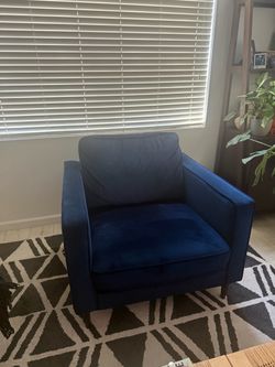 Navy Blue Velvet Accent Chair