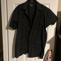 Men’s Black Bowling Shirt Size L