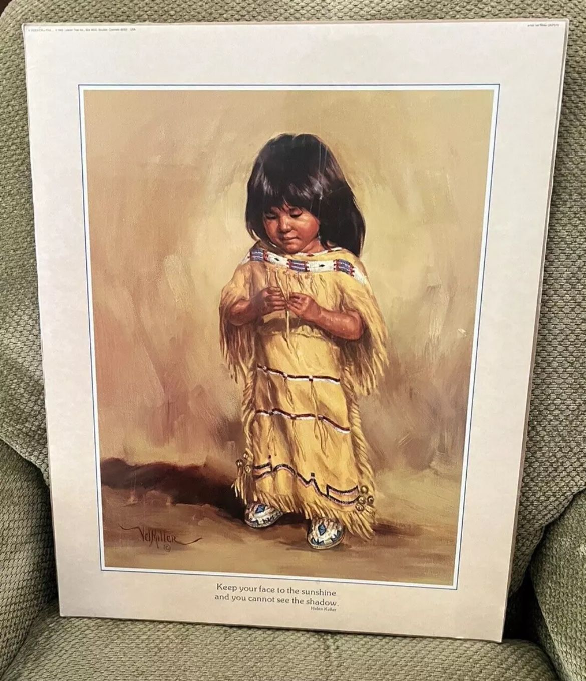 Vtg Sidekick Print year 1993 Leanin Tree Inc. 16x20" Artist Vel Miller Southwest