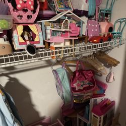 Toy Chest With Barbies And Dolls 