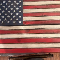 Wooden Flag Wall Mounted  