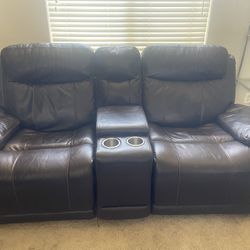 Real Leather Couch and Loveseat 