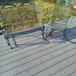 Wrought Iron Glider Rocker And Rocking Chair
