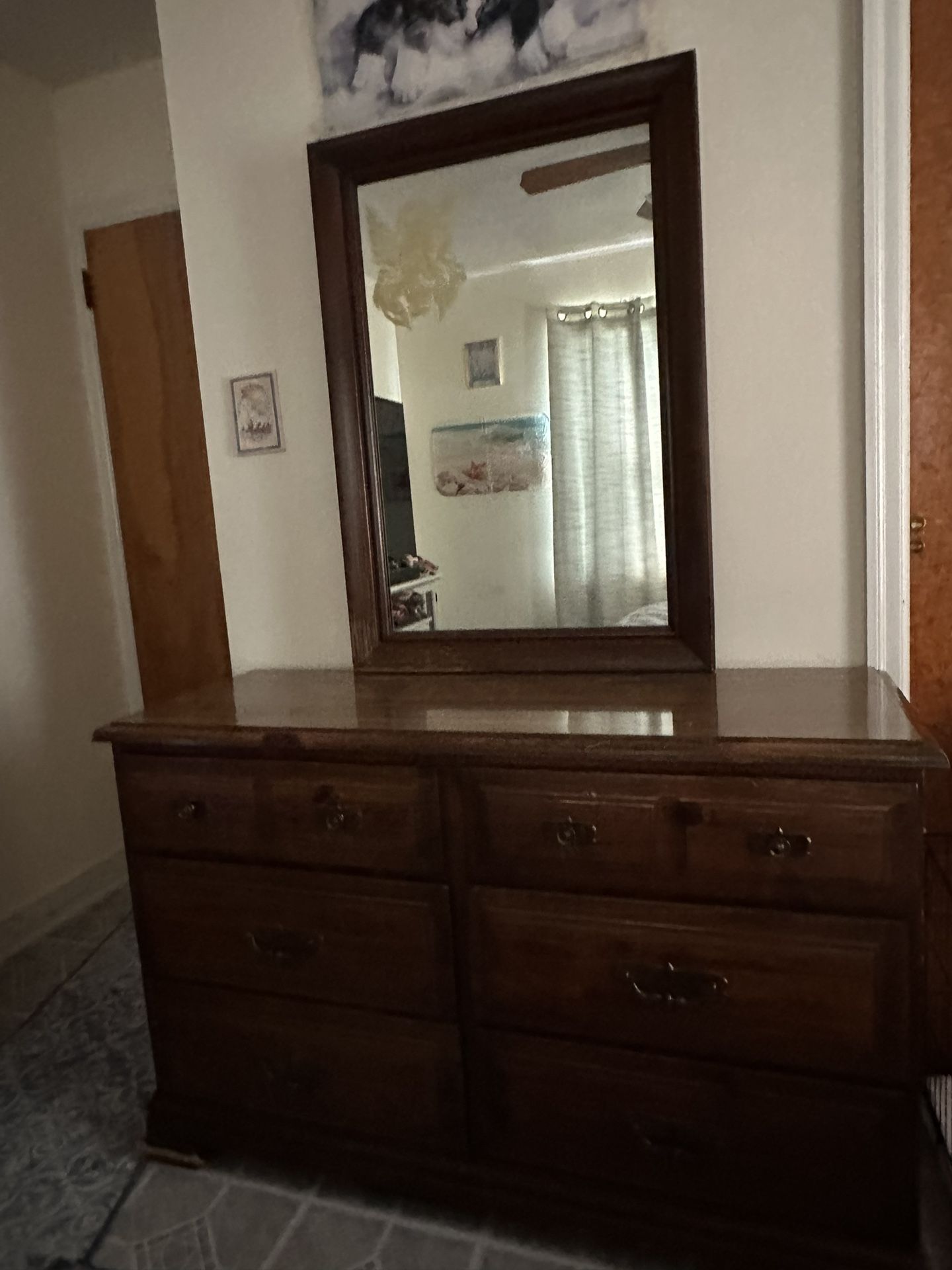 MAKE ME AN OFFER!!! MOVING MUST GO! Dresser With Angel Engraved In Mirror