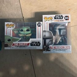 The Mandalorian And The Child With Cup Funko Pops