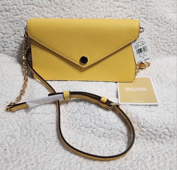 Michael Kors Small Saffiano Leather Envelope Crossbody Bag