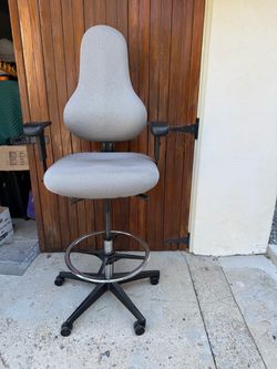 Tall Drafting Office Chair with Footring - Like New