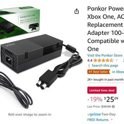 Ponkor Power Supply for Xbox One, AC Cord Replacement Power Brick Adapter 100-240V Compatible with Xbox One