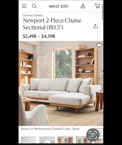 West Elm Newport Sofa Sectional One Piece