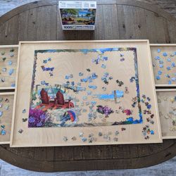 Hand made wooden jigsaw puzzle board