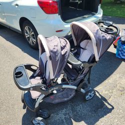 Double Stroller With Car Seat And Small Stroller