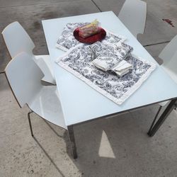 White Glass Table For Sale