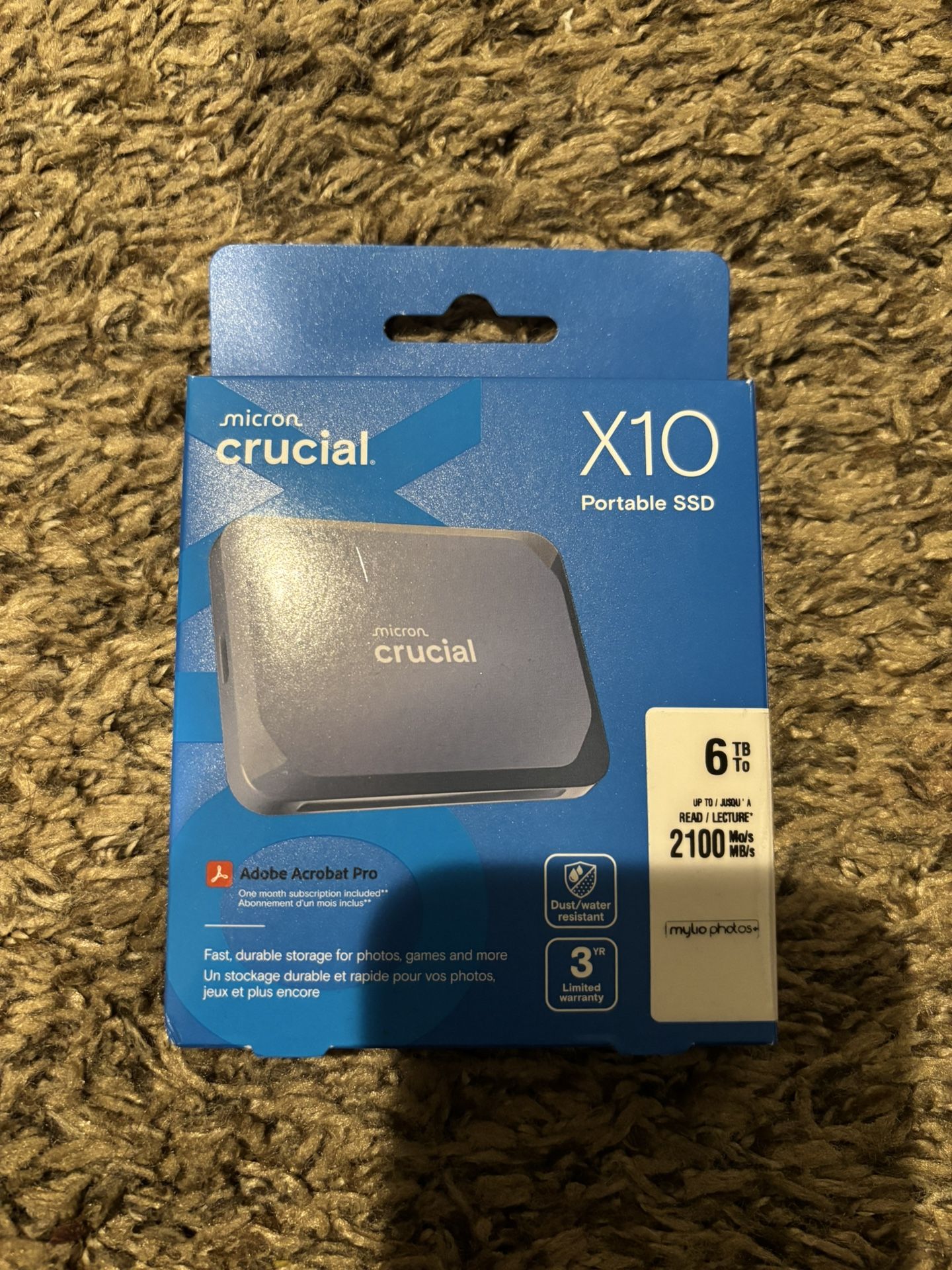 New Crucial X10 6TB Portable SSD Blue. Shoot Me Offer!