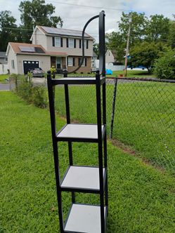 Black Metal 4-Tier Etagere Bookshelf