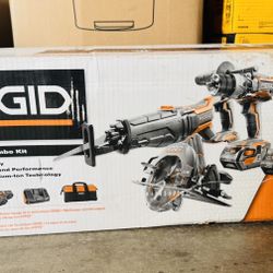 New Ridgid  18v 5pc Combo kit NIB R9652