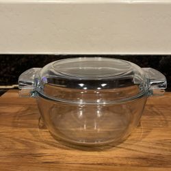 Vintage Pyrex Clear Glass casserole P#454 With Lid