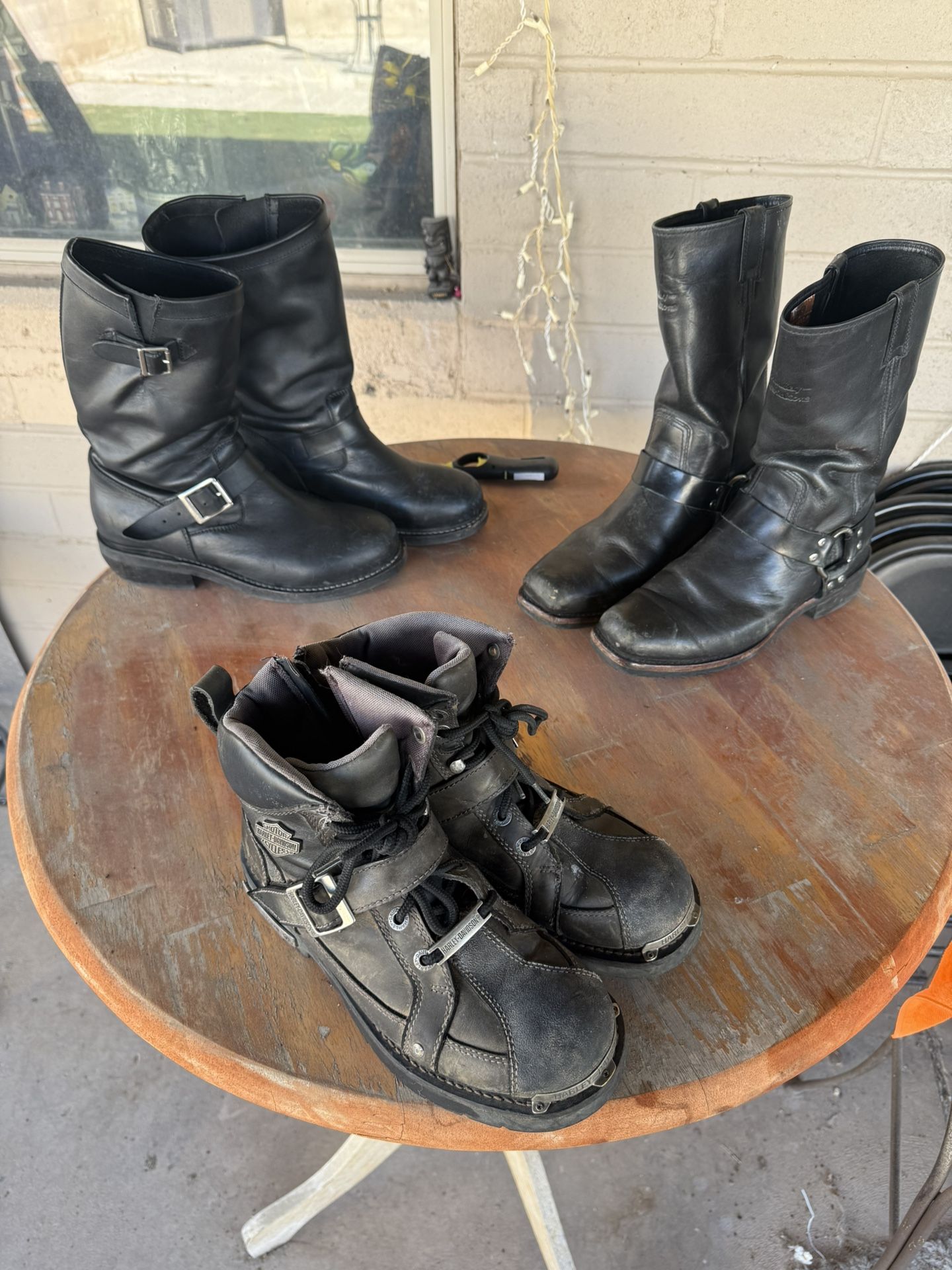 Leather Motorcycle Boots 
