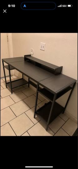 55” Computer Desk for Office Gaming Study With Dual Storage Shelves For Books Games