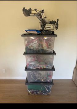 Large LEGO Lot with Technic Liebherr Excavator