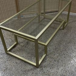 Gold 45” W Modern Glass Coffee Table 17” H 🚚 Extra
