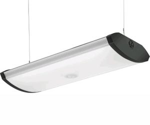 Lithonia Lighting 2 ft. Black Indoor LED Garage Light with Integrated Motion Sensor