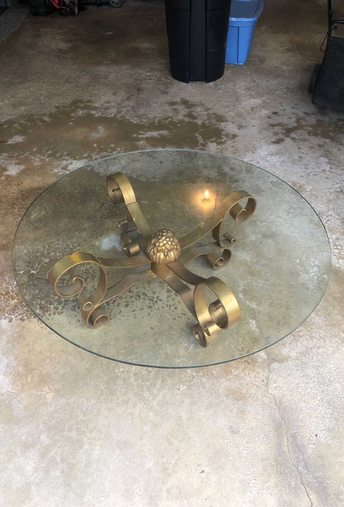 Antique glass top table