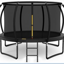 ARMY VANCA 12FT Outdoor Trampoline with Enclosure Net
