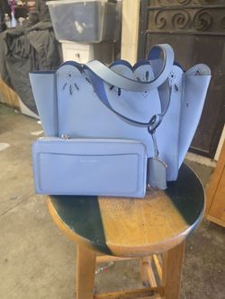 Kate Spade sky blue handbag/matching wallet
