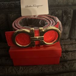 Red Ferragamo Belt 