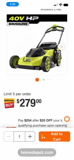 RYOBI 40v lawnmower