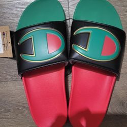 Champion IPO Split Slides Men's Colorblock Sandals Rasta/Multi, Men Sz 8.5
