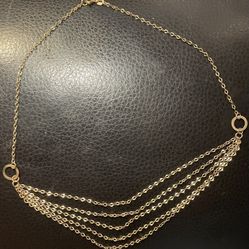 10 K 2.6 g Five Strand Flat Oval Link Gold Chain 18”