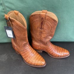 Cowboy Boots —- Caiman - Cognac  10D 