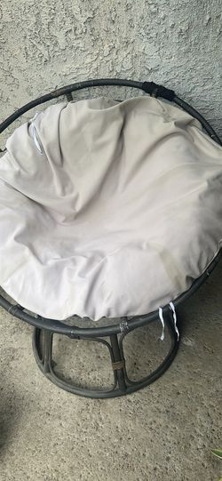Gray couch and boho chair