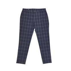Zara Navy Plaid Trousers 