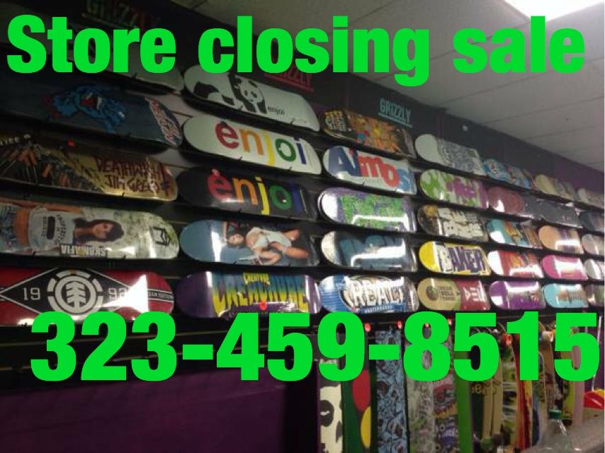 Skateboard store closing liquidation sale