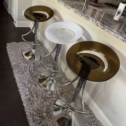 Set Of 3 Acrylic Bar Stools