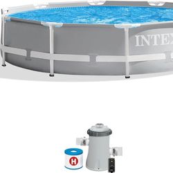 Brand New!! Intex Prism 10' x 30" Round Metal-Frame Premium Pool Setup