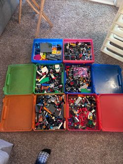 Random LEGOs and storage containers