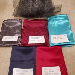 6 Bundles Of Fabric-Assorted Sizes & Colors