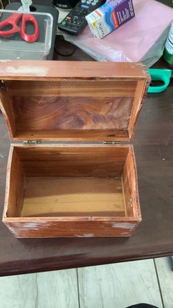 Rustic Wooden Storage Box with Hinged Lid