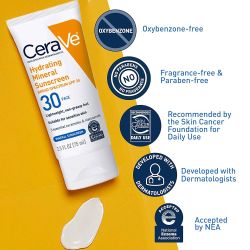 CERAVE Hydrating Mineral Sunscreen SPF 30 Face 