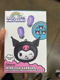 NWT Kuromi Bluetooth wireless earbuds with rotating charging case