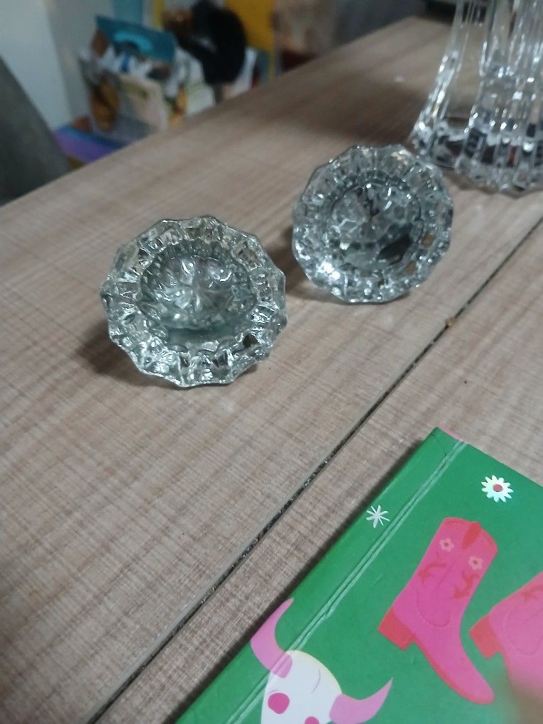 Vintage  Glass Door Knobs